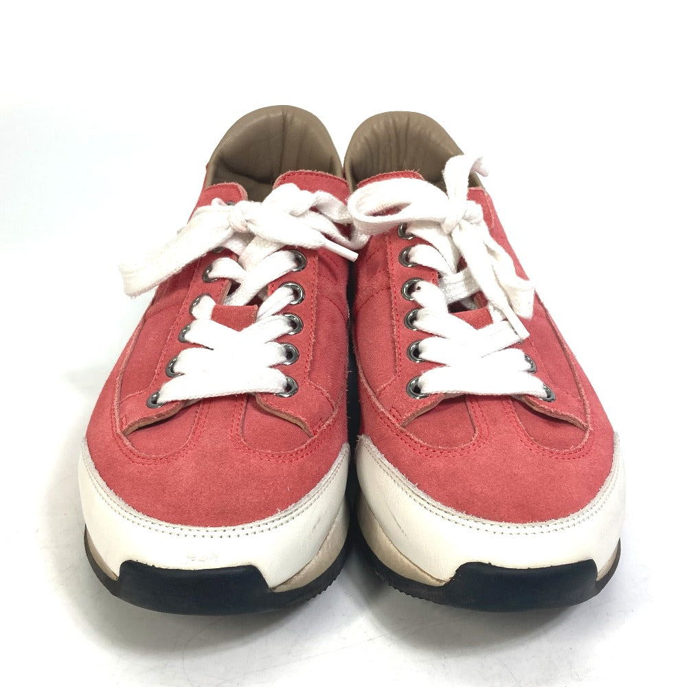 HERMES sneakers suede crimson quick shoes Women 36 d