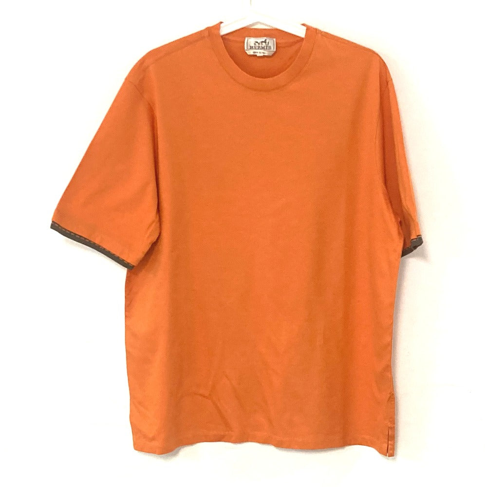 HERMES Short sleeve T-shirt cotton Orange logo mens M d