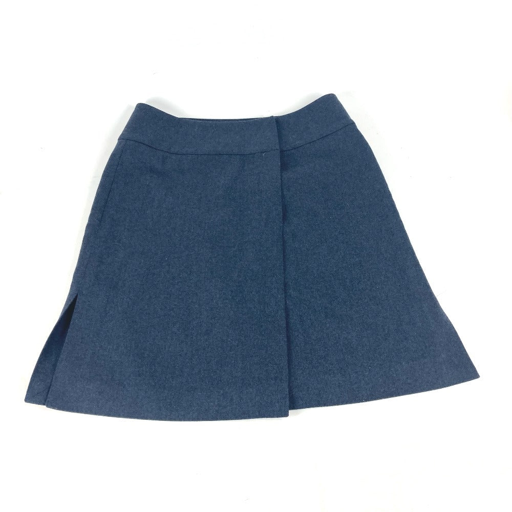 HERMES skirt wool Navy Plain Women 34 d