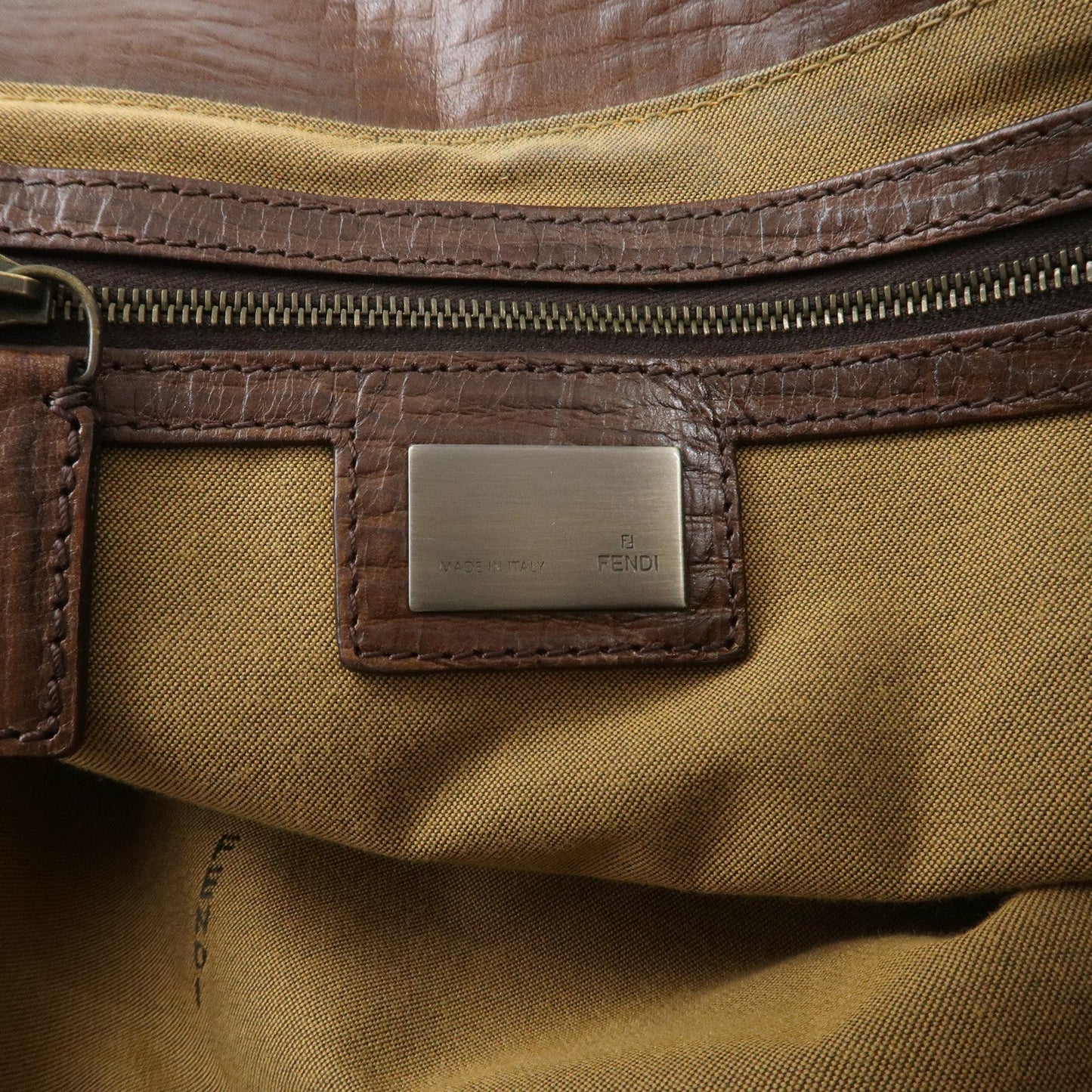 FENDI Ethnico Zucca Canvas Leather Shoulder Bag Brown 8BN162 d