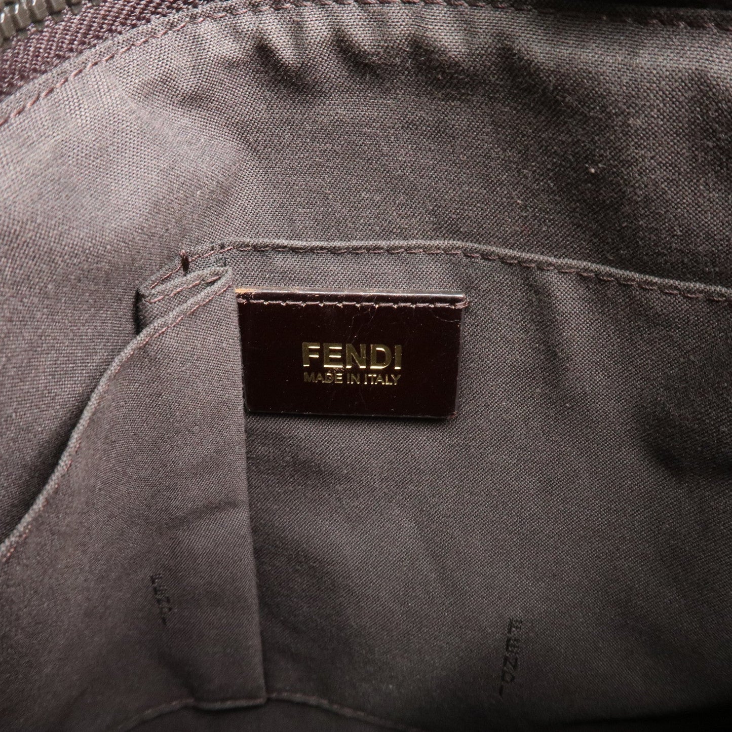 FENDI Zucca Print PVC Shoulder Bag Khaki Black 7VA207 d