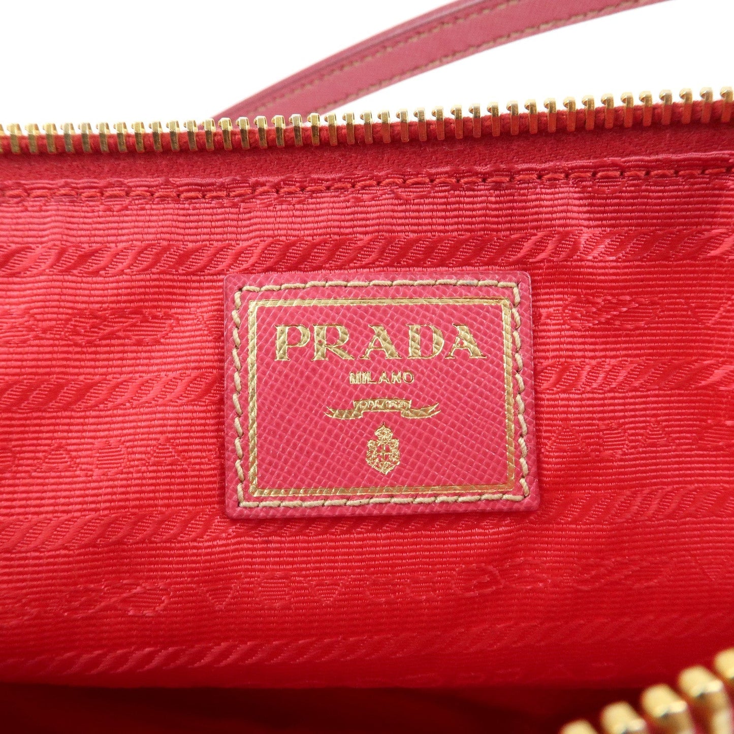 PRADA Nylon Saffiano Leather Shoulder Bag Hand Bag Pink d