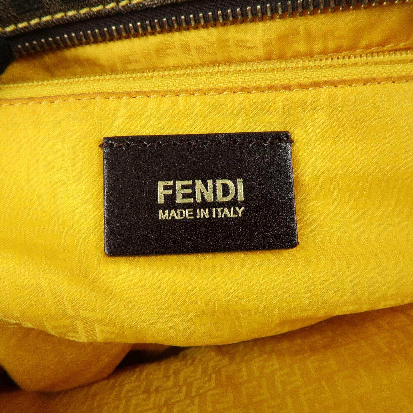 FENDI Zucca Logo Print PVC Tote Bag Brown Black 8BH198 d