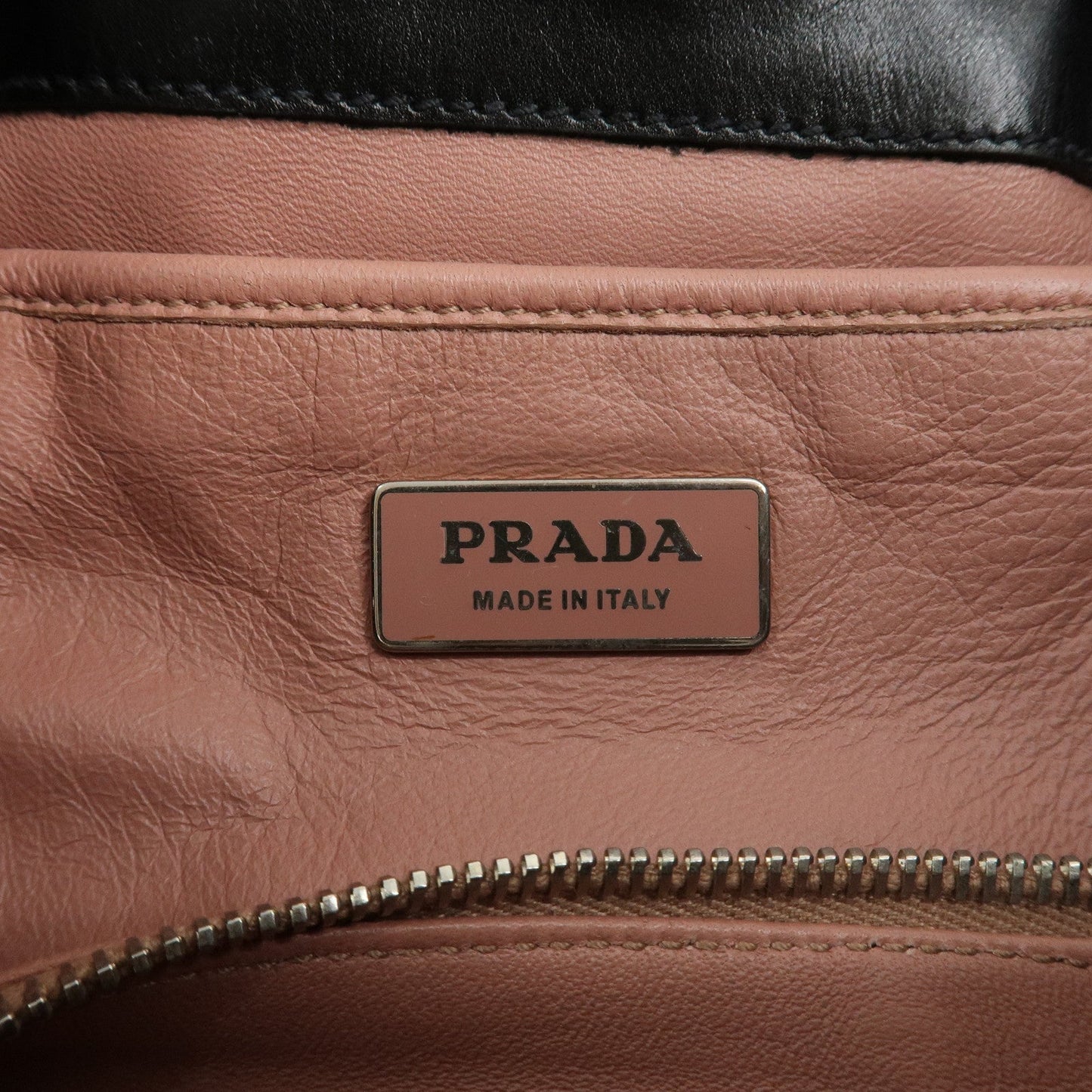 PRADA Leather Tote Bag Shoulder Bag Black BR3616 d