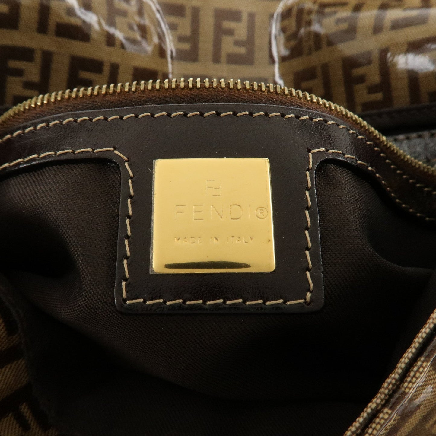 FENDI Mamma Baguette Zucchino PVC Leather Shoulder Bag 26424 d
