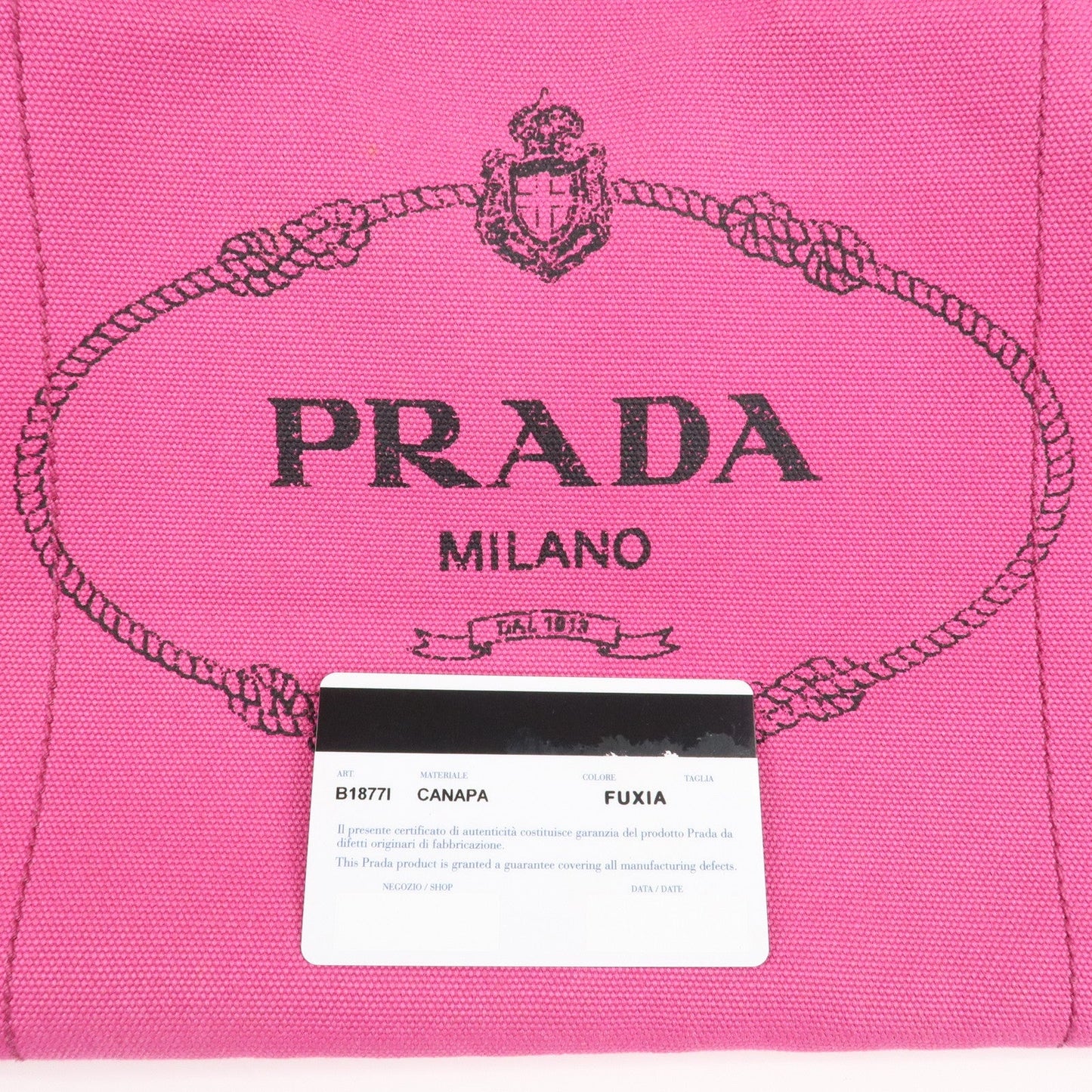 PRADA Canapa Canvas Tote Bag Limited Edition Pink Orange B1877I d