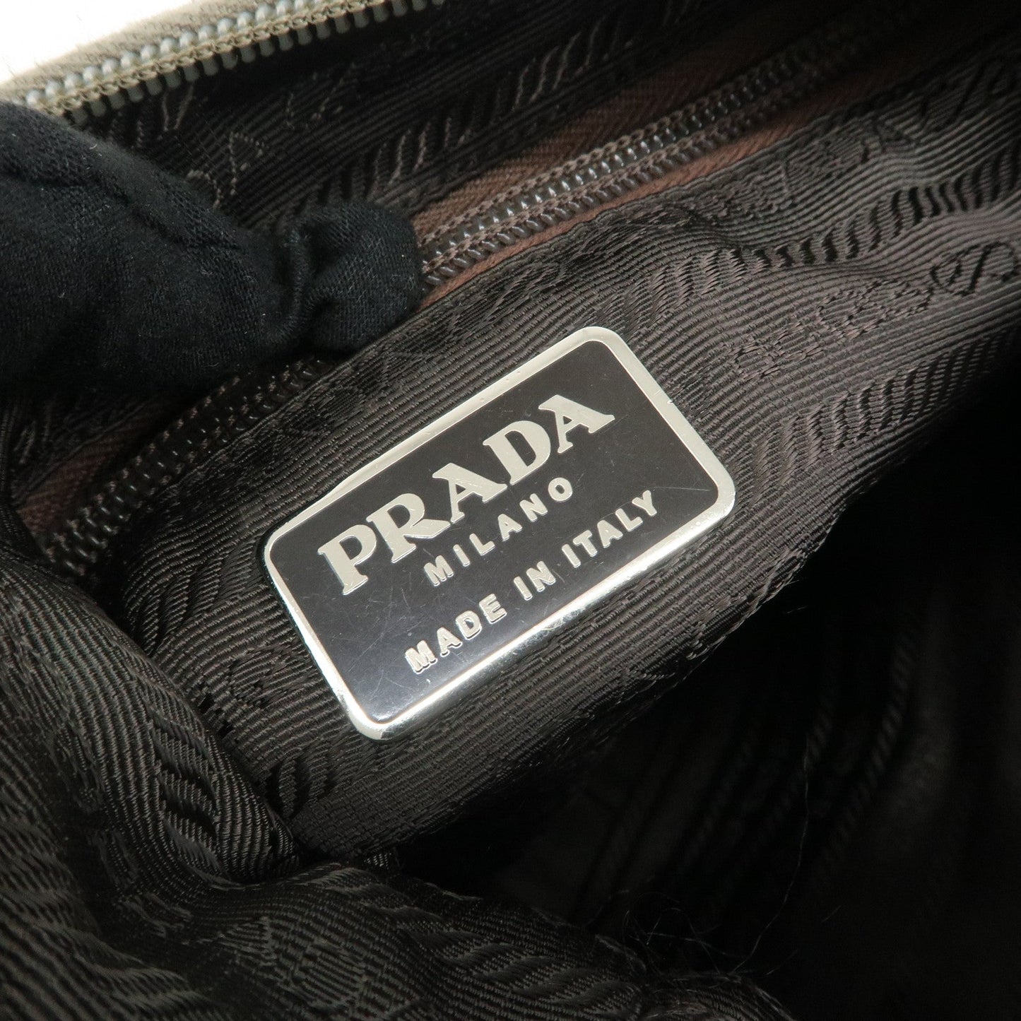 PRADA Nylon Shoulder Bag Gray d