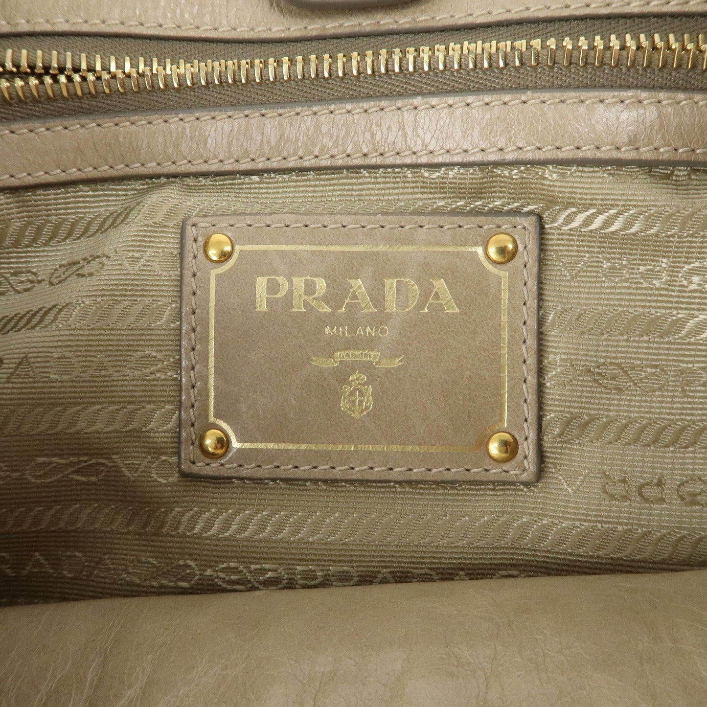 PRADA Leatehr Shoulder Bag Hand Bag Beige d