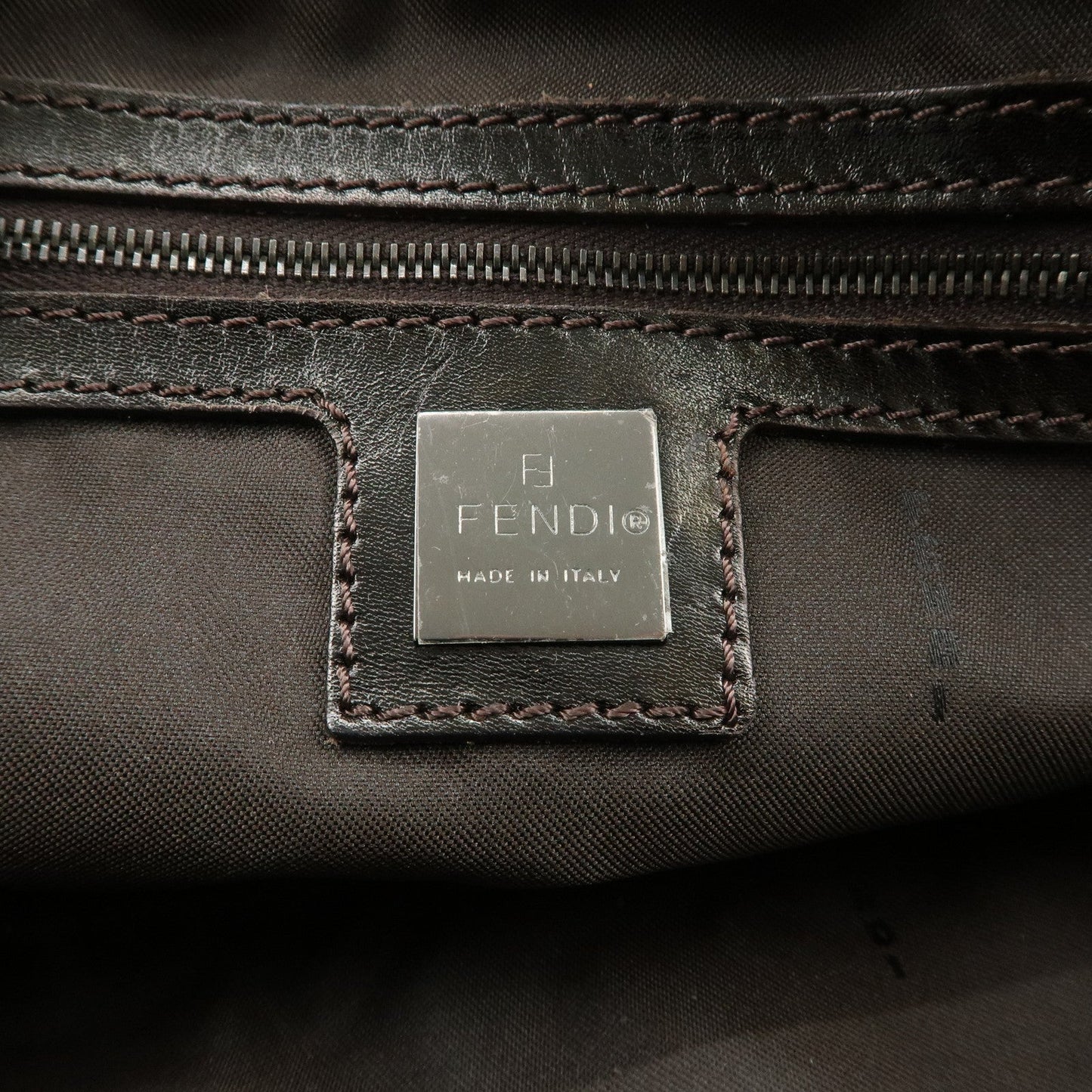 FENDI FF Unborn Calf Leather Mini Boston Bag Hand Bag 8BN004 d