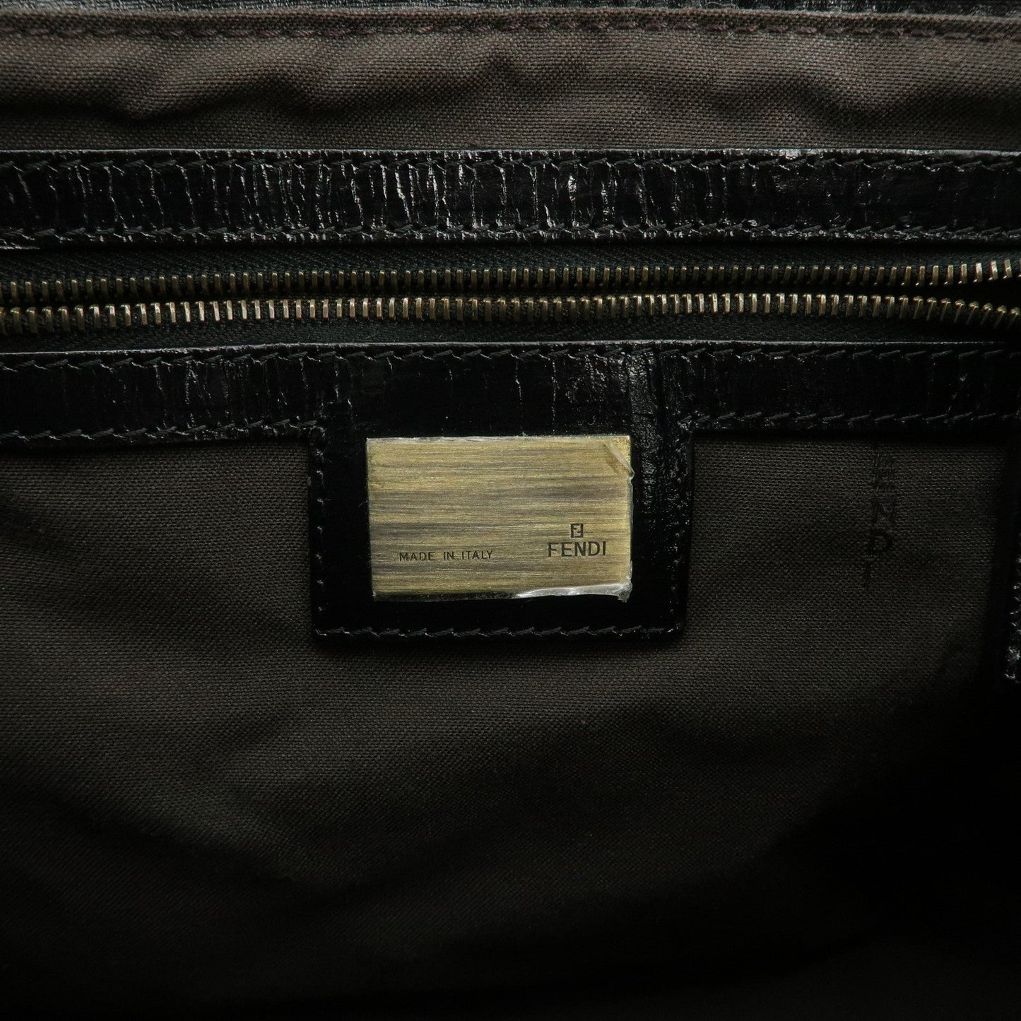 FENDI Ethnico Zucca Canvas Leather Shoulder Bag Black 8BN157 d