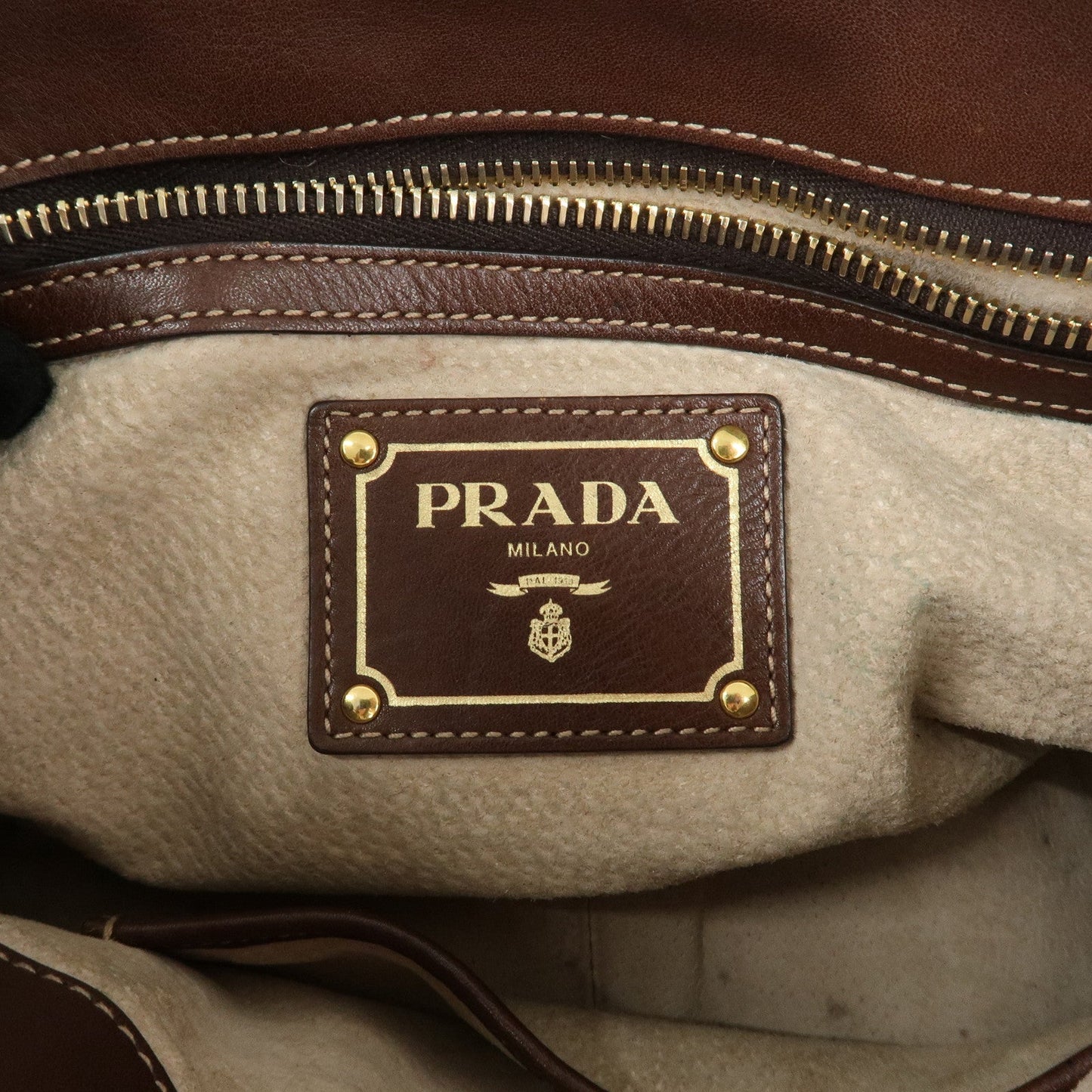PRADA Leather 2Way Bag Shoulder Bag Hand Bag Brown BN1904 d