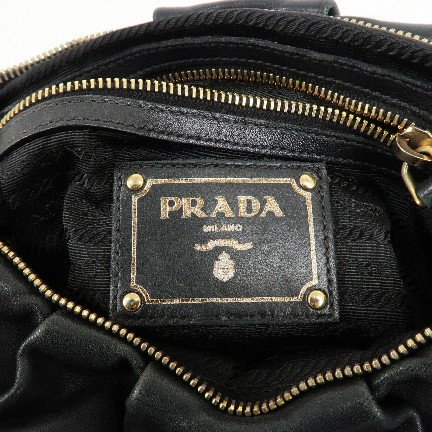 PRADA Leather 2Way Hand Bag Shoulder Bag Black BN2324 d