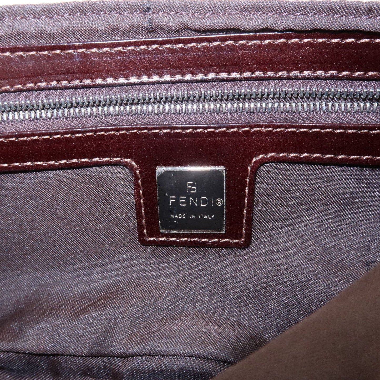 FENDI Mamma Baguette Zucca Canvas Shoulder Bag Beige White 26424 d