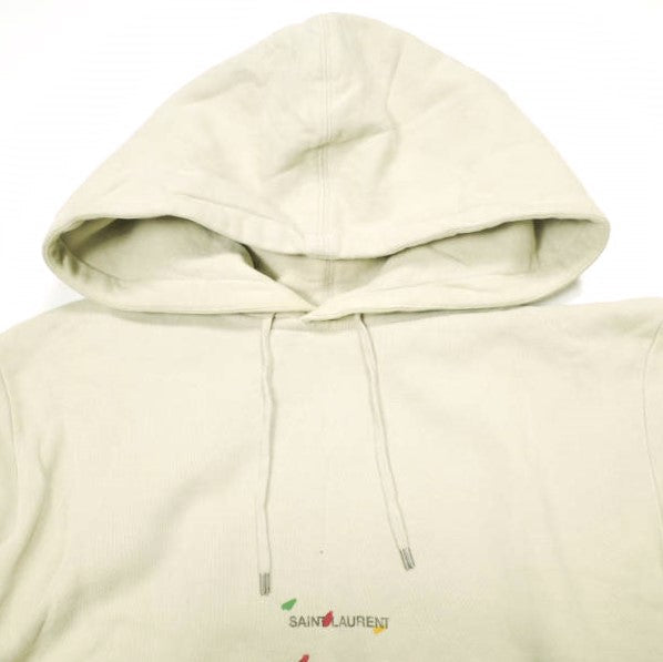 Saint Laurent Paris Ribbed Goosh Hooded Sweatshirt Cotton Sweatshirt