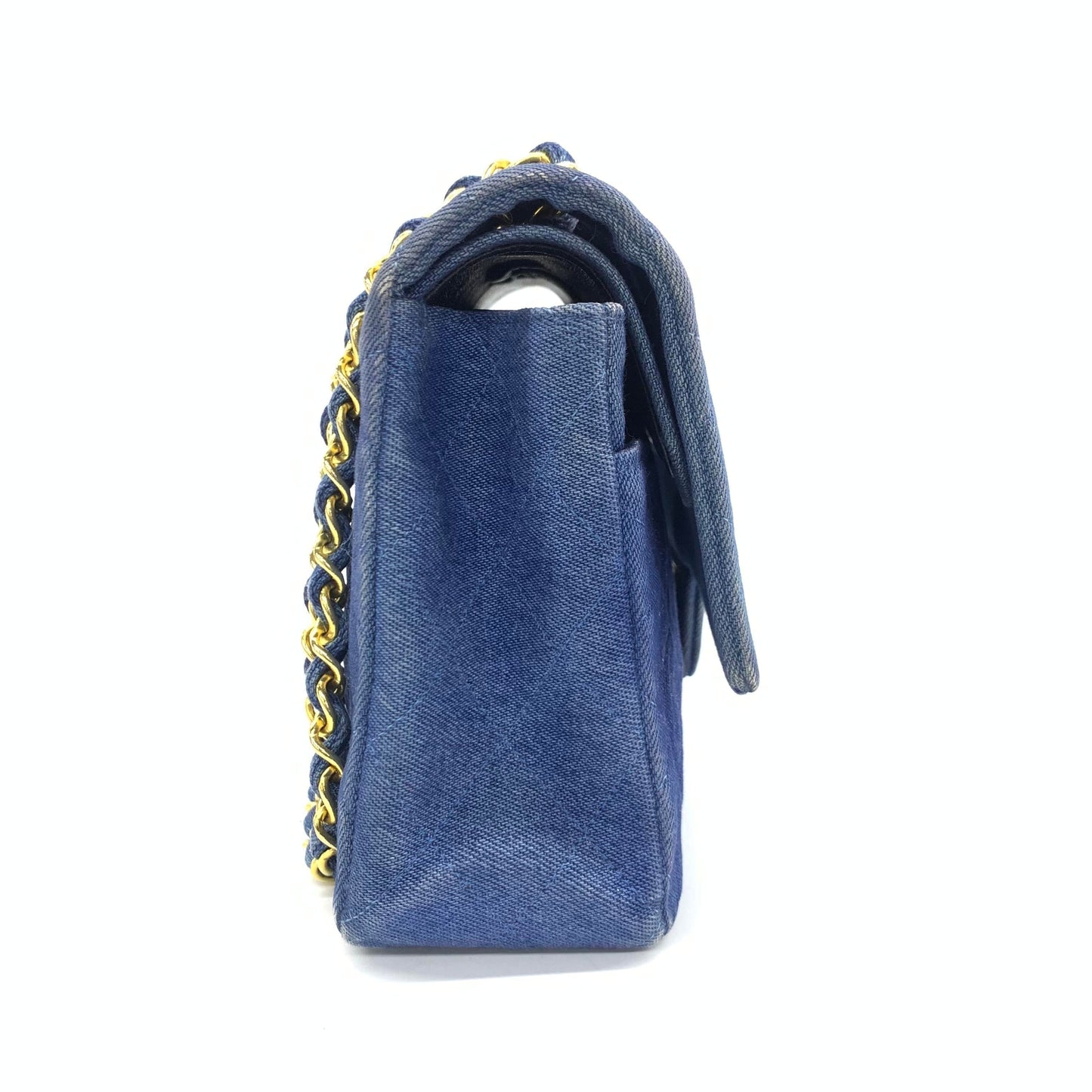 Chanel Classic Flap Medium Blue Jeans Denim with 24k Gold HW, 1989-1991