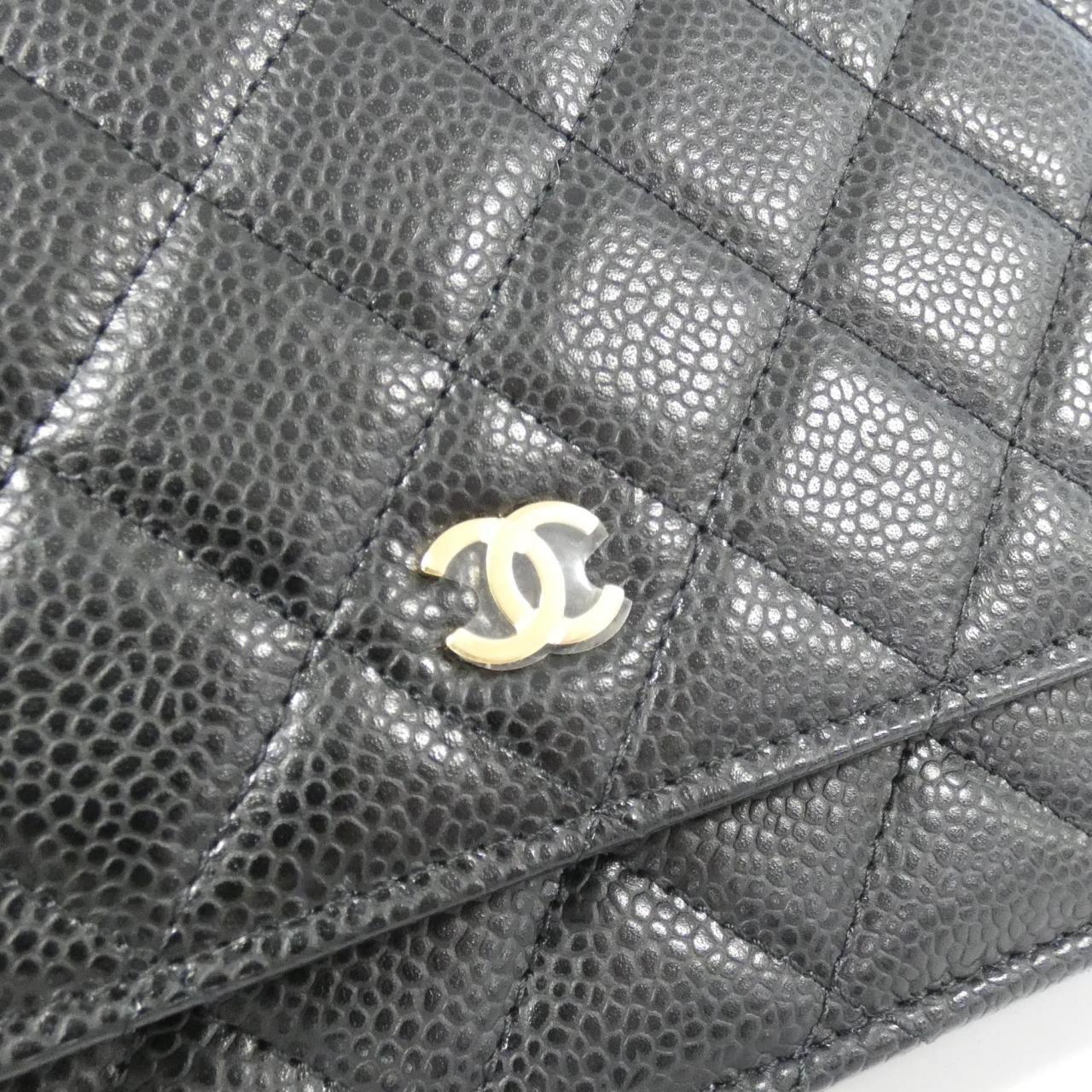 Chanel Timeless Classic Line Caviar Skin Wallet on Chain