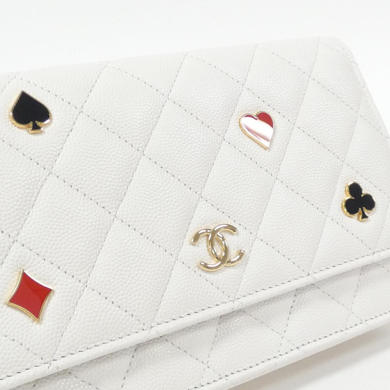 Chanel AP3076 Caviar Skin Chain Wallet