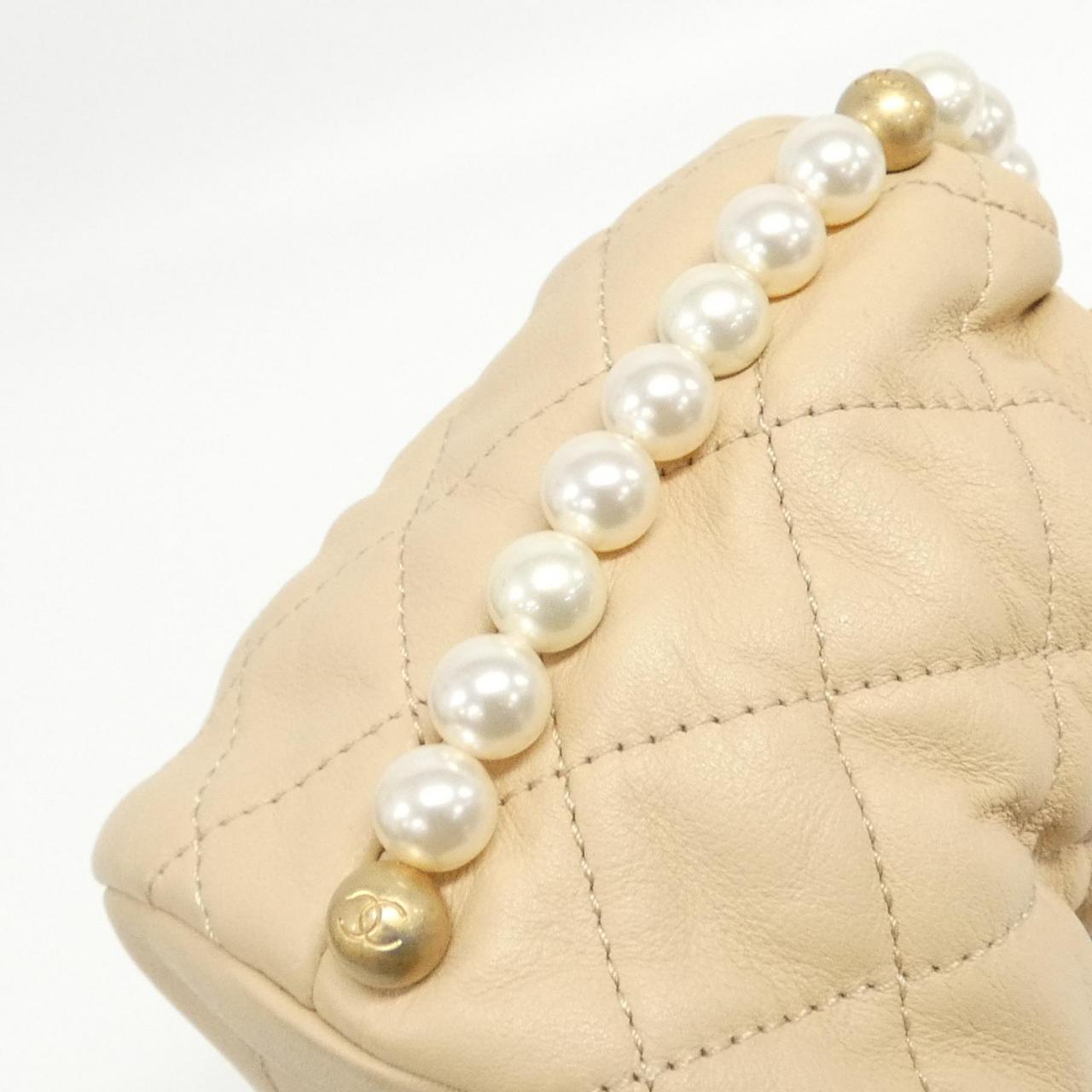 Chanel AS2529 Calfskin Faux Pearl Shoulder Bag
