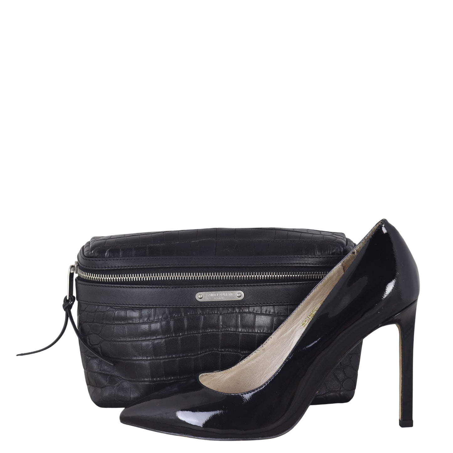 Saint Laurent City Belt Bag Croc-embossed