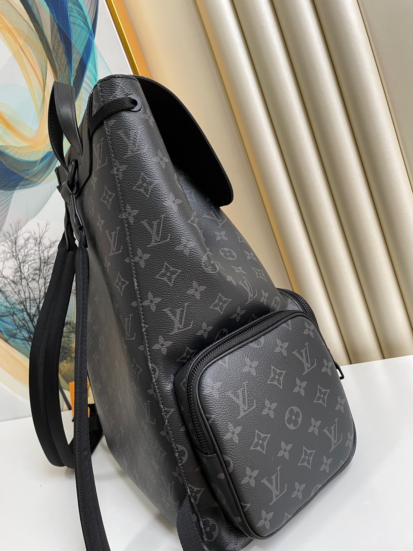 Top Quality Trio Backpack Monogram Eclipse Canvas Black By Virgil Abloh For Men, Bags 44cm Top Quality M45538