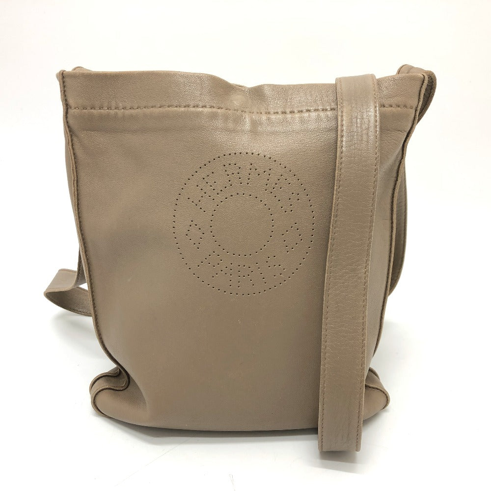 HERMES Shoulder Bag leather Brown Crude cell Women d
