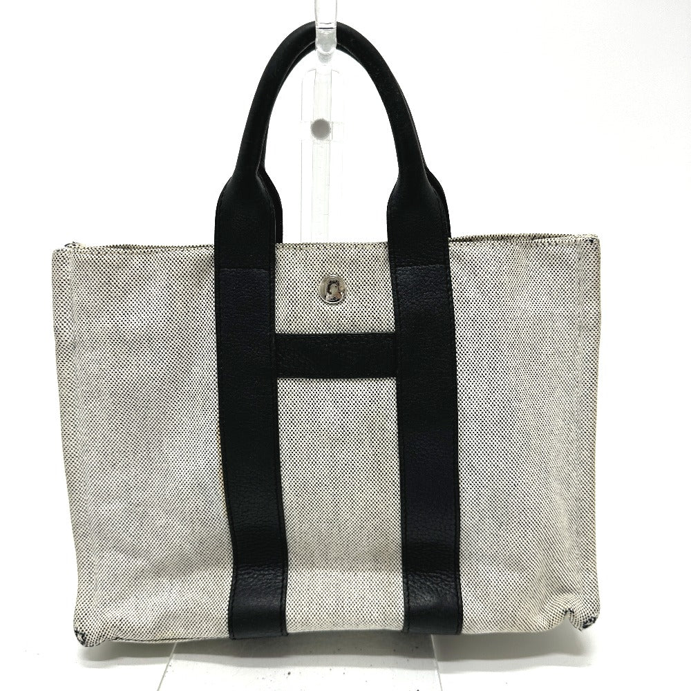 HERMES Tote Bag Toile H, Leather gray Sac Arne PM Women d