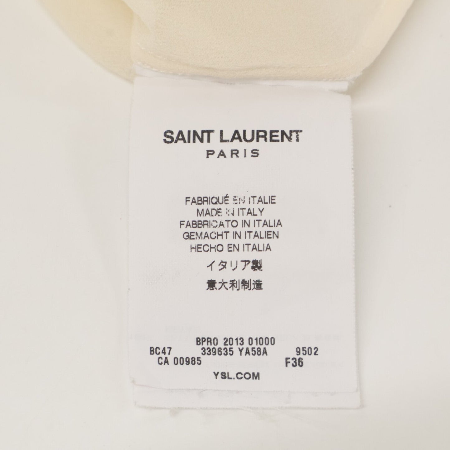 Saint Laurent Paris 339635 YA58A Silk Shirt