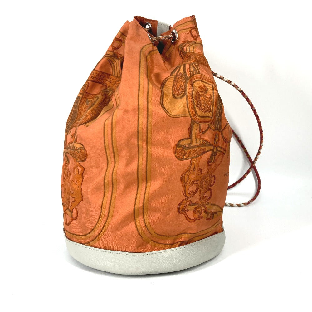 HERMES Shoulder Bag Silk, Leather Orange Shoulder soie cool 22 brides de gala Women d