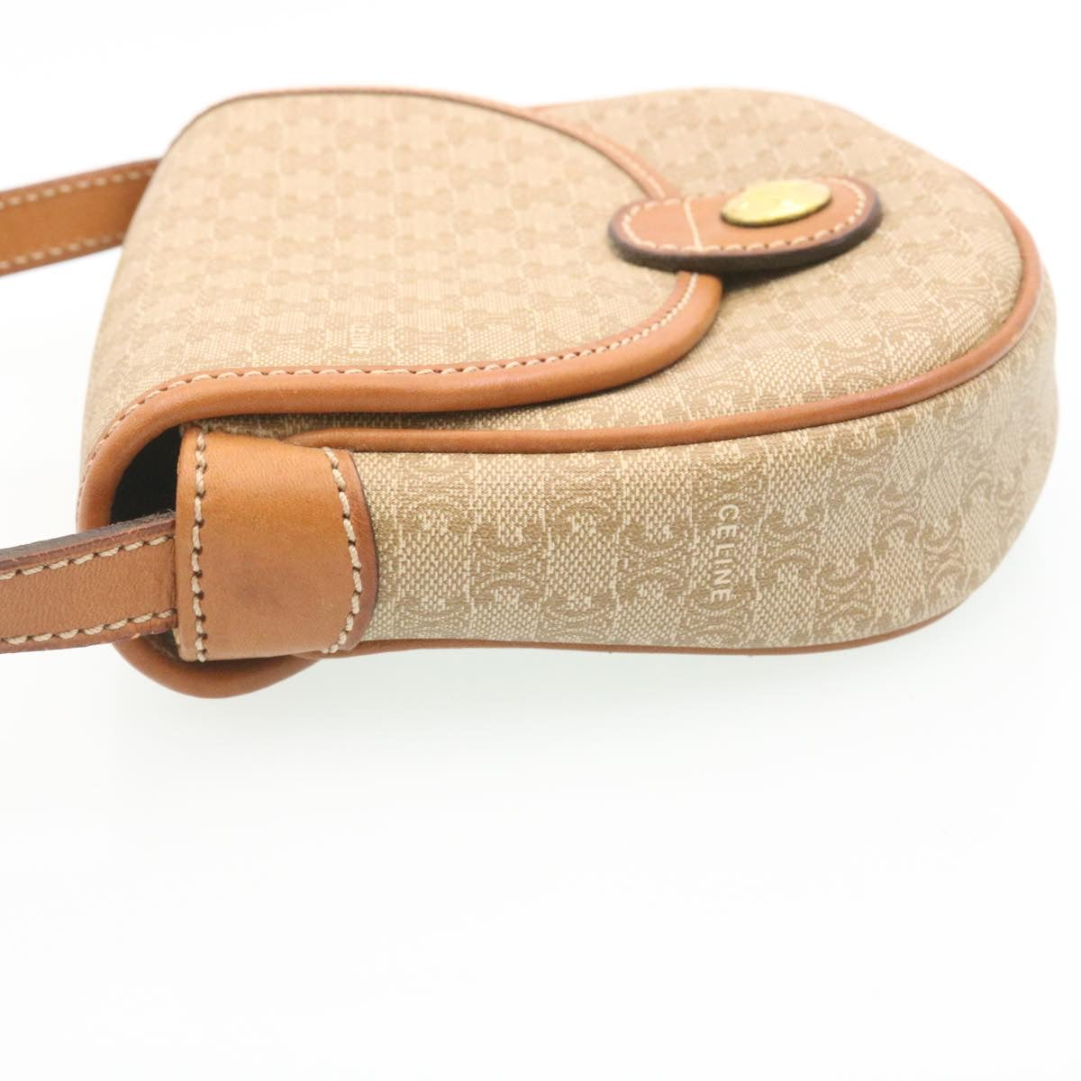 Luxury CELINE Macadam Canvas Shoulder Bag Brown 28459