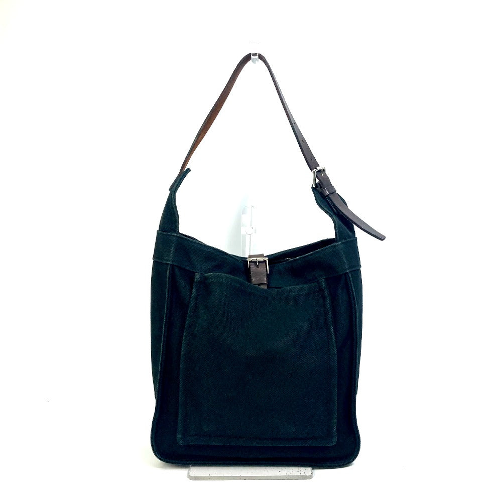 HERMES Tote Bag Canvas, Leather black Shoulder Maruwari PM Women d