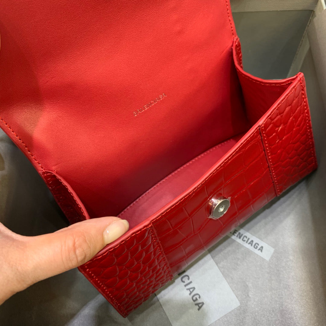 Top Quality Hourglass XS Handbag In Red, For Women, Bags 7.4in/19cm