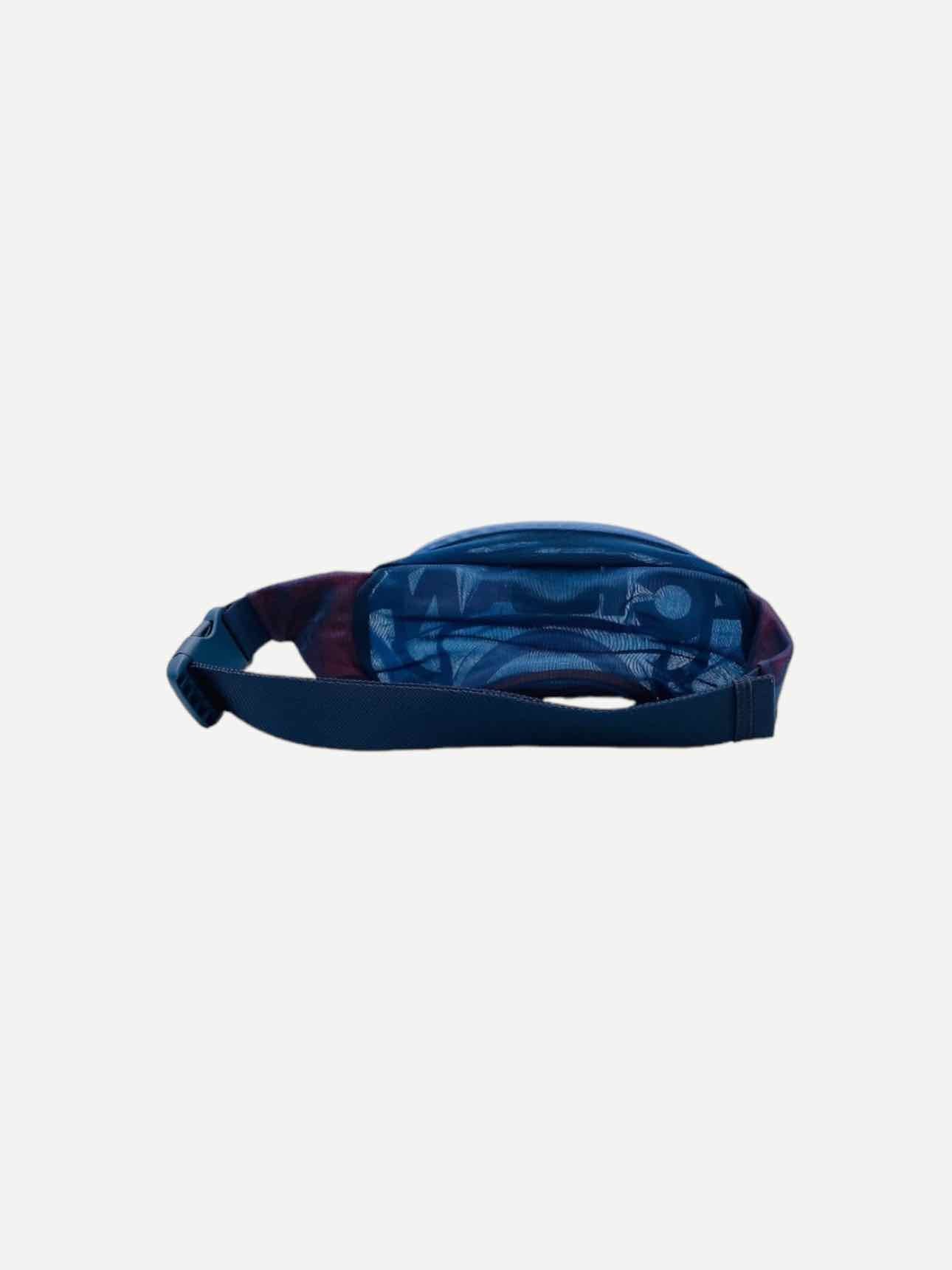 CHANEL Logo Navy Blue & Burgundy Mesh Belt Bag