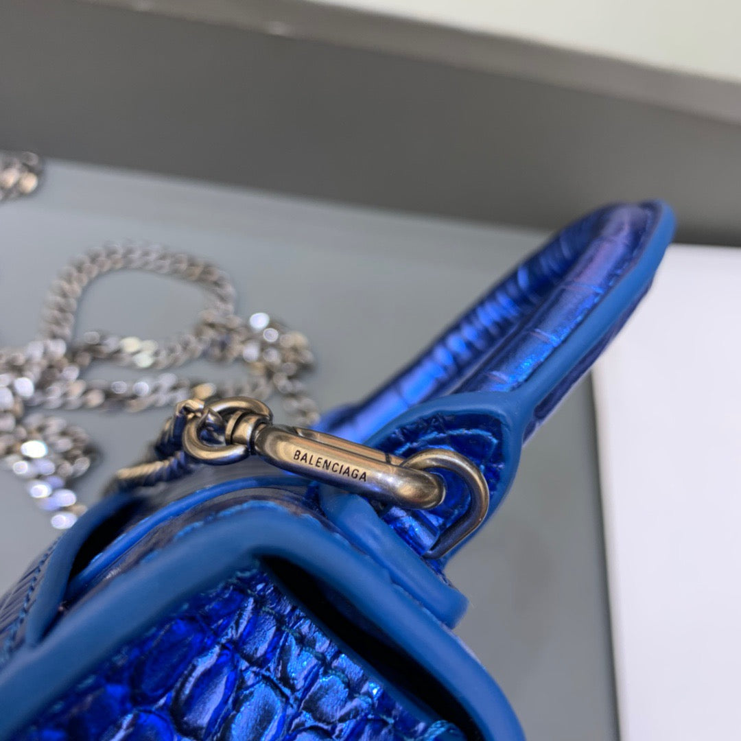 Top Quality Hourglass Mini Handbag With Chain In Light Blue, For Women, Bags 4.7in/12cm