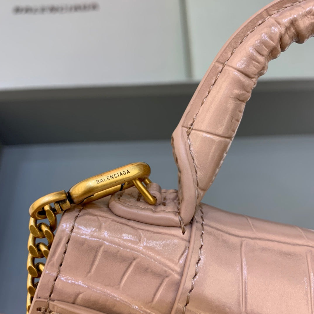 Top Quality Hourglass Mini Handbag With Chain In Beige, For Women, Bags 4.7in/12cm