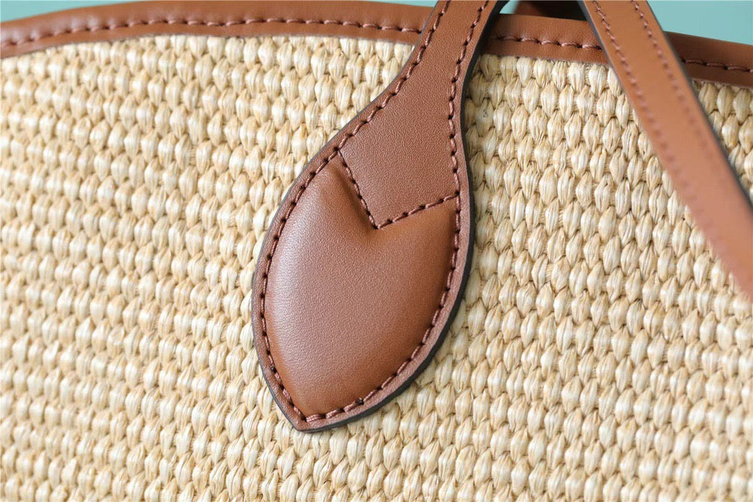 Top Quality Saint Jacques Raffia Caramel Brown For Women, Shoulder And Crossbody Bags 22.4in/57cm Top Quality M59963