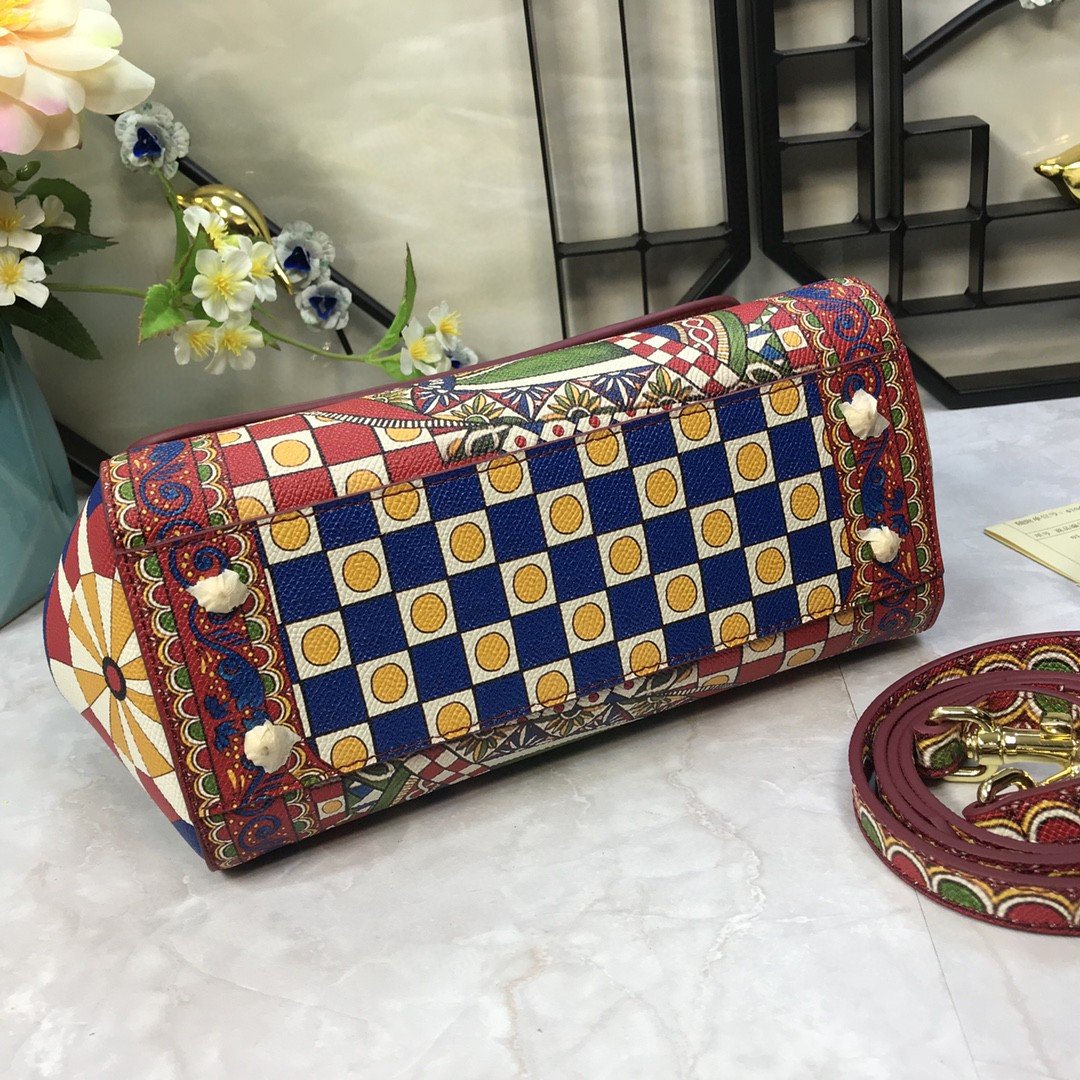 Top Quality 90s Sicily Bag With Logo Print Multicolor For Women 10.2in/26cm Top Quality