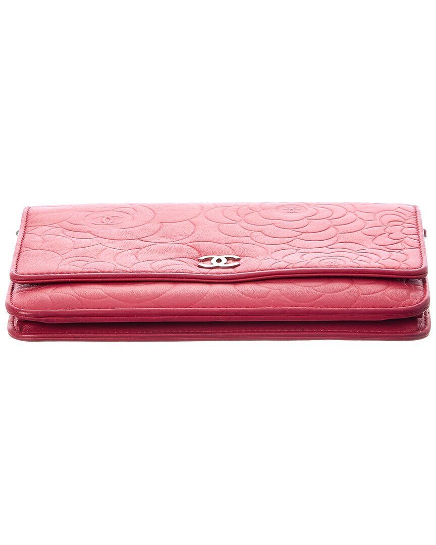 Chanel Pink Lambskin Leather Wallet On Chain ( ) Women's