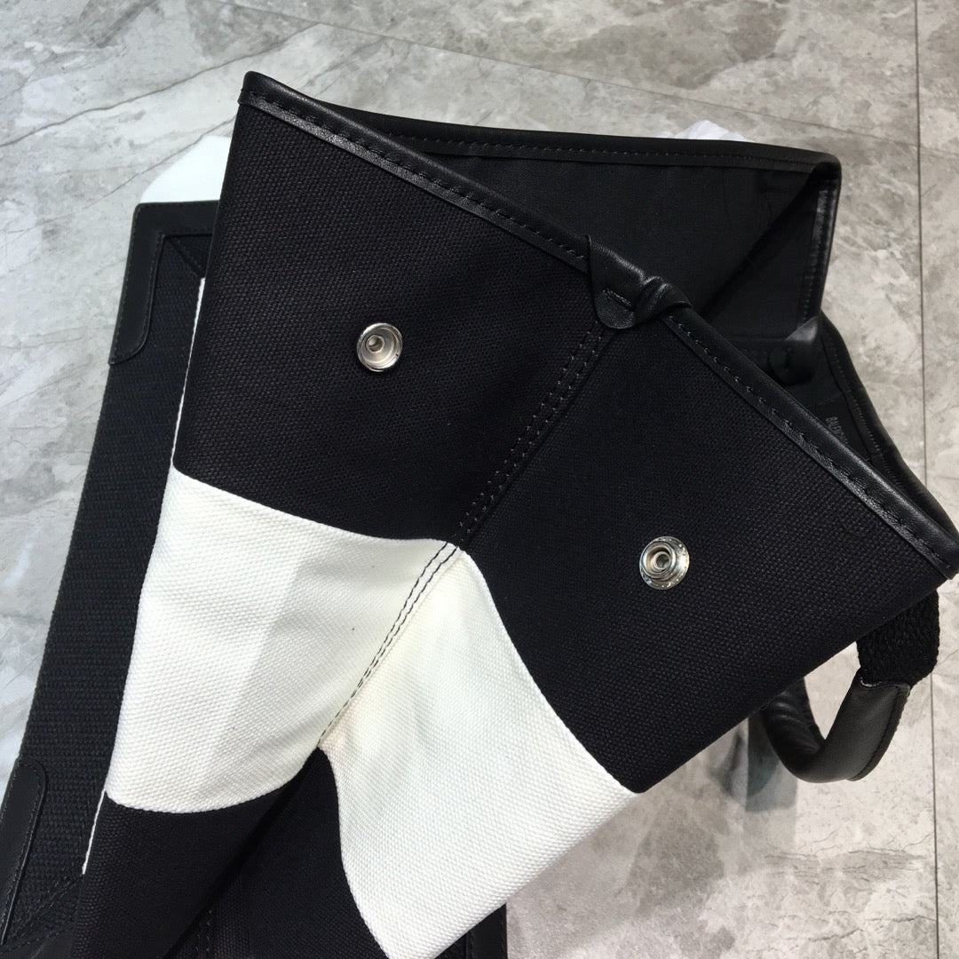 Top Quality Navy MeTop Qualityum Cabas Tote Bag In Black And White, For Women, Bags 14.1in/36cm