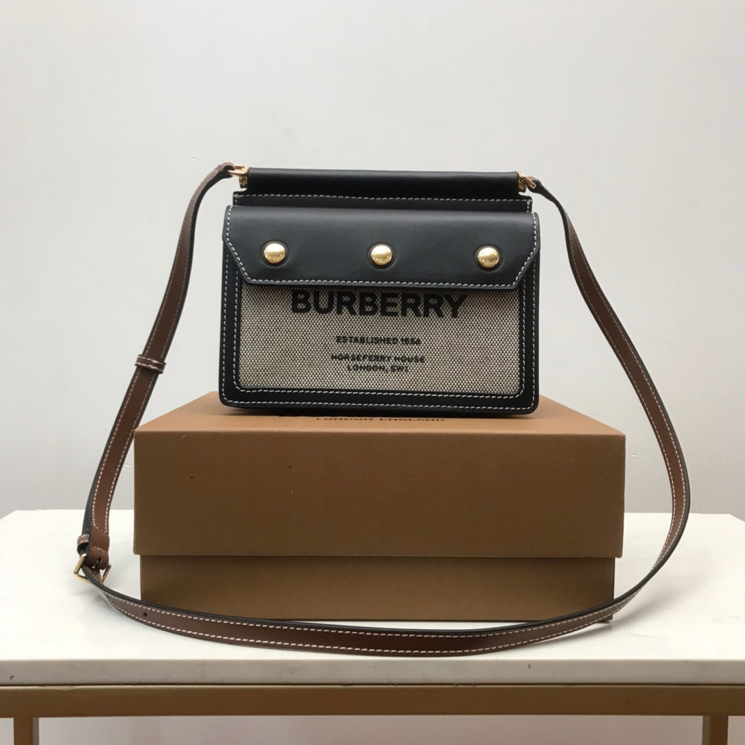 Top Quality Mini Horseferry Print Title Bag With Pocket Detail Black For Women, Bags 7.5in/19cm 80428521