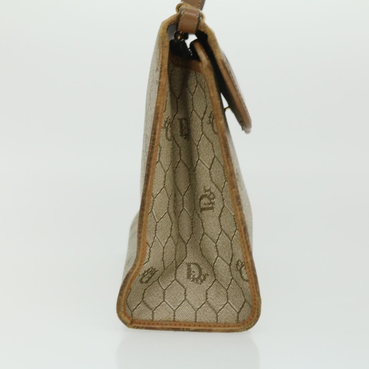 CHRISTIAN DIOR Honeycomb Canvas Hand Bag Beige 31593