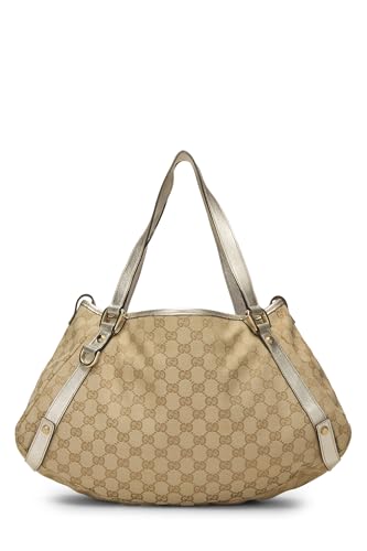 Gucci, Gold Original GG Canvas Abbey Tote, Gold