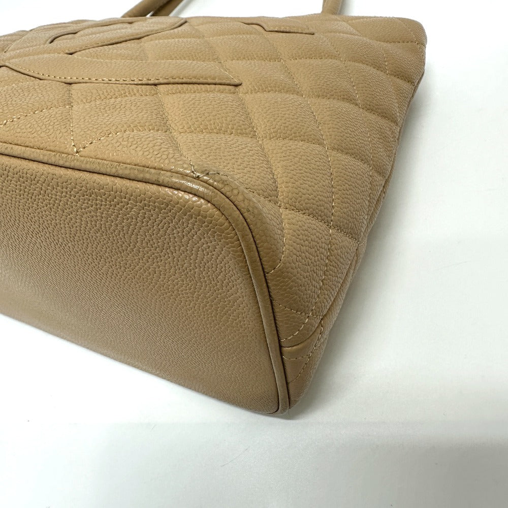 CHANEL Tote Bag A01804 Caviar skin beige CC COCO Mark Tote