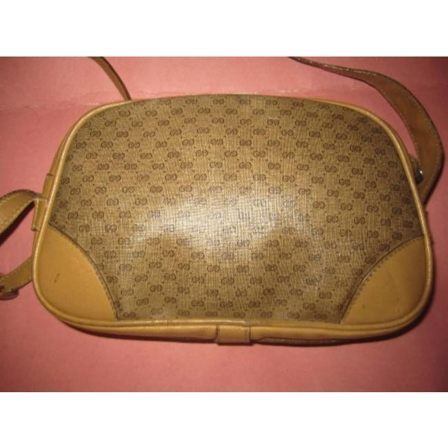 Gucci Hobo Shades Of Brown Leather Coated Canvas Cross Body Bag