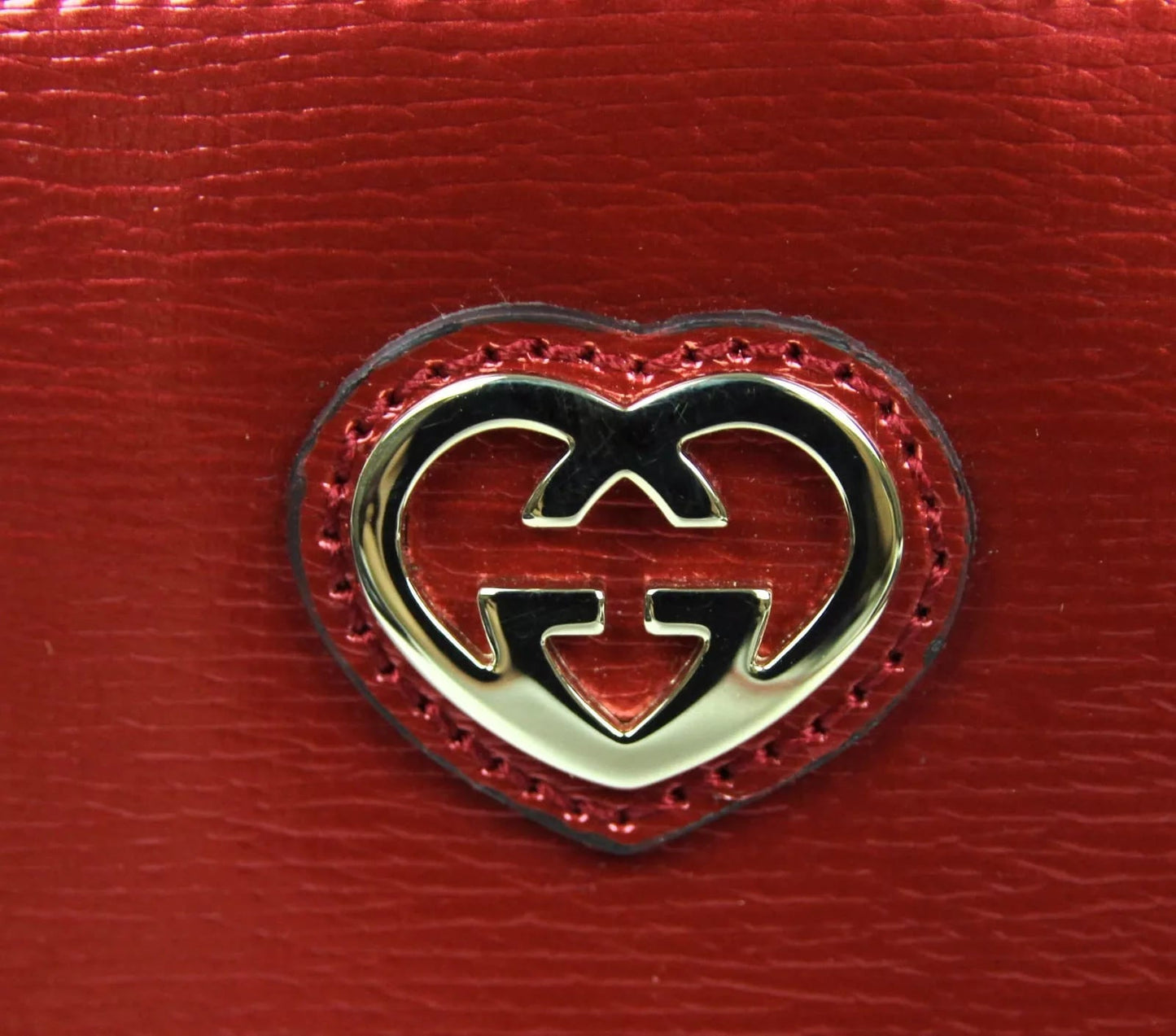 Gucci Red Shiny Leather w/Interlocking G Cosmetic Case