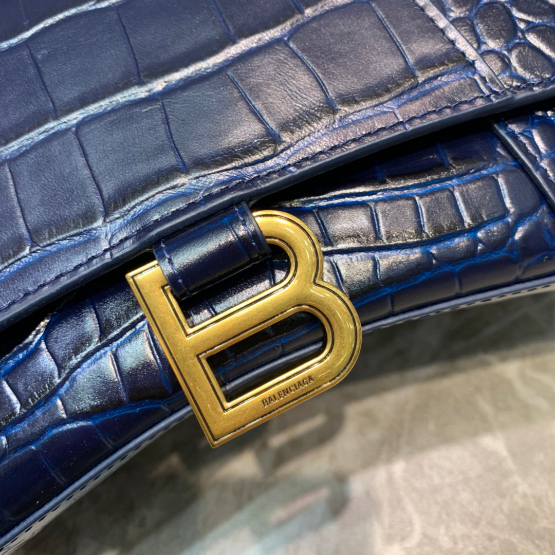 Top Quality Hourglass Small Handbag In Dark Blue, For Women, Bags 9in/23cm 5935461LRGM4611