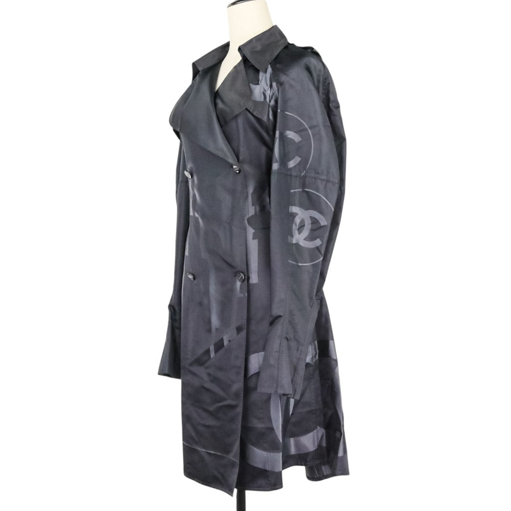 Chanel Logo Jacquard Silk Trench Coat