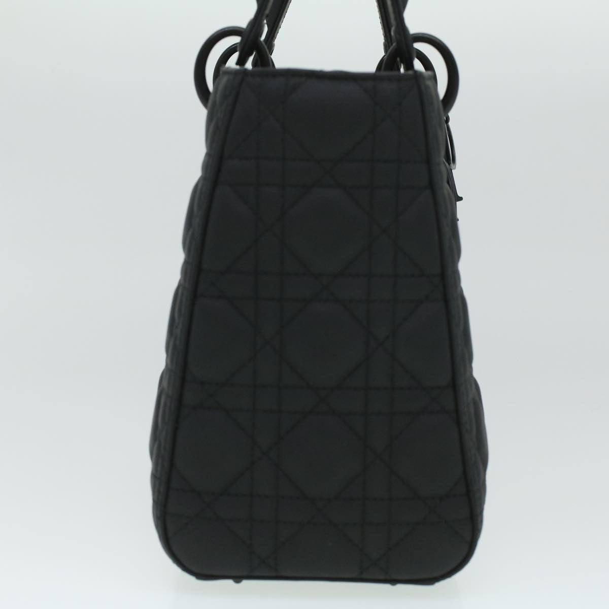 CHRISTIAN DIOR Canage Lady Dior Hand Bag Calfskin Black M0566SLOI 36776A