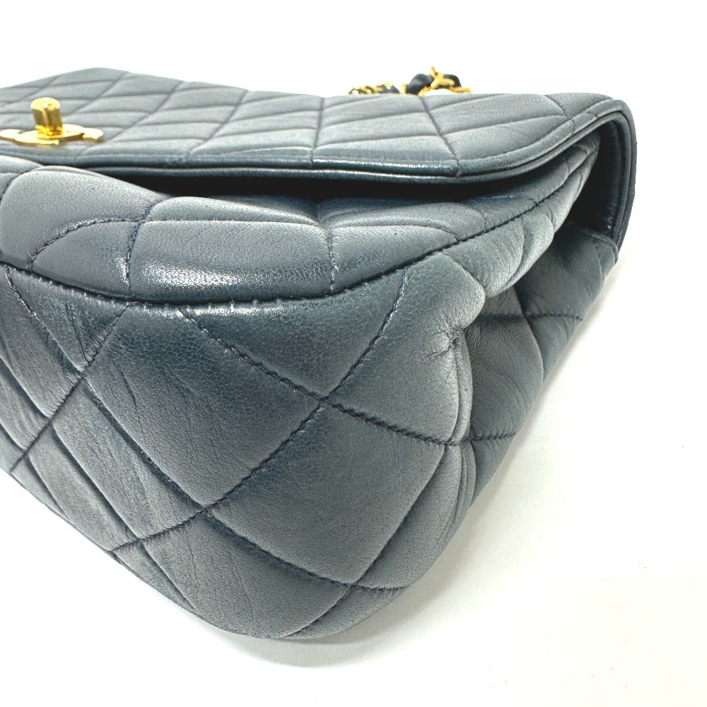 CHANEL Tote Bag lambskin Navy Quilting WChain CC Matelasse COCO Mark