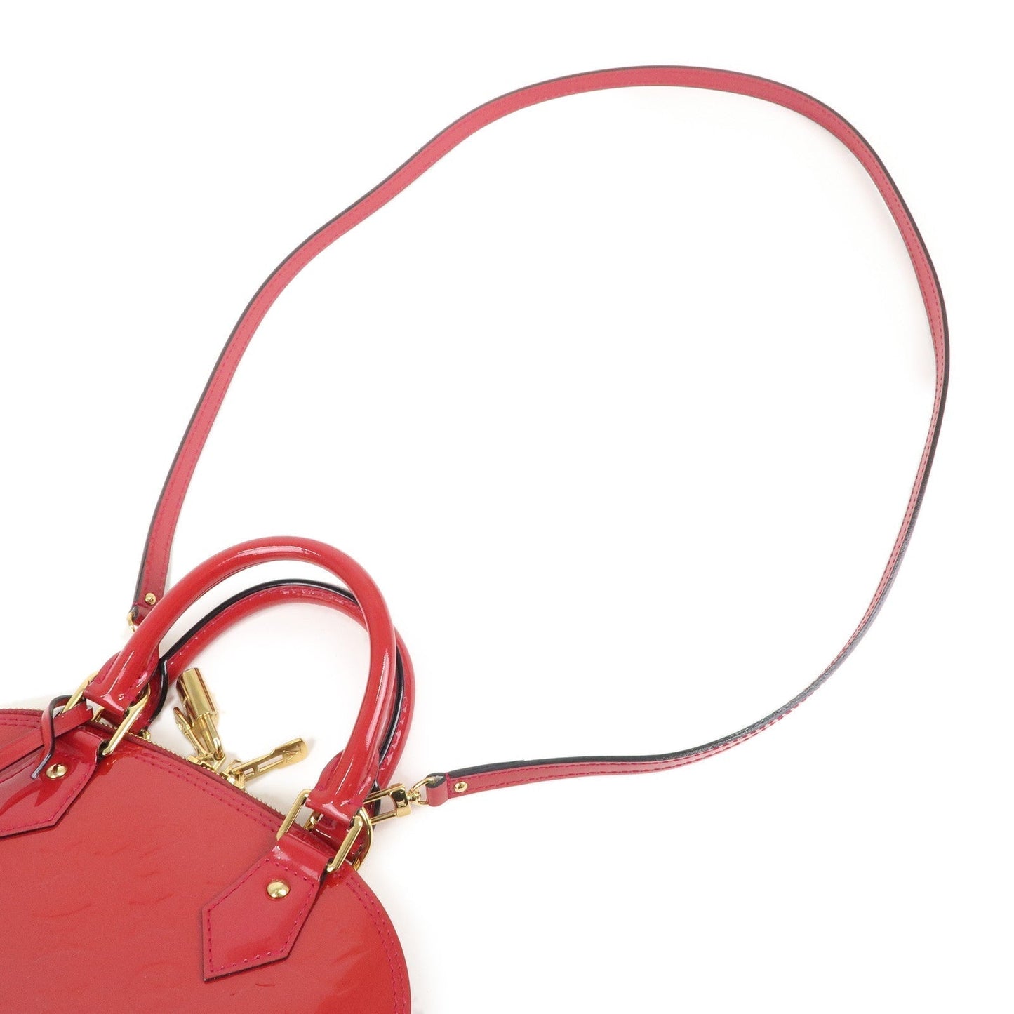 Auth Louis Vuitton Monogram Vernis Alma BB 2Way Bag Rose Indien M91771 d F/S