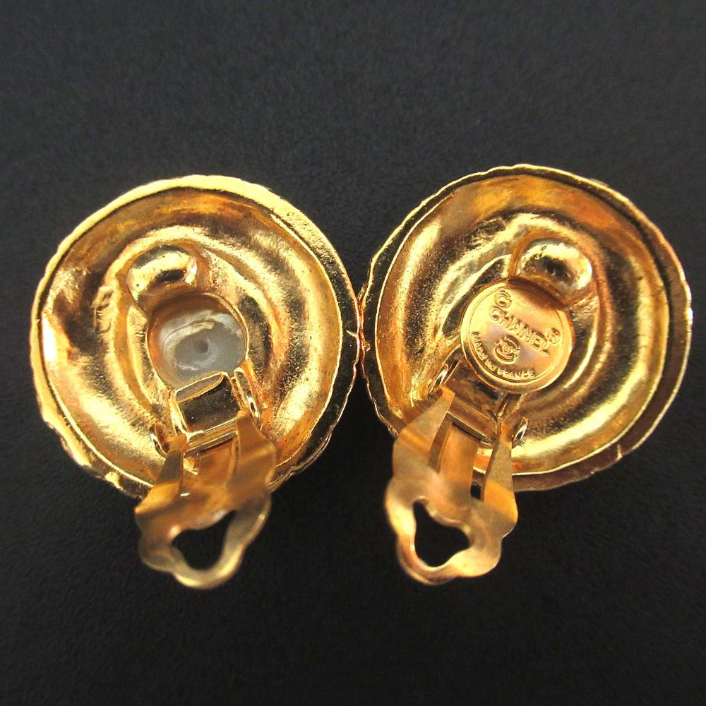Chanel Coco Mark Faux Pearl Clip Earrings